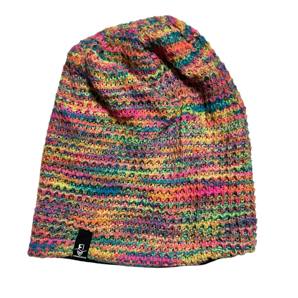 FORBUSITE Rainbow Multicolor Knit Slouchy Slouch Beanie Insulated